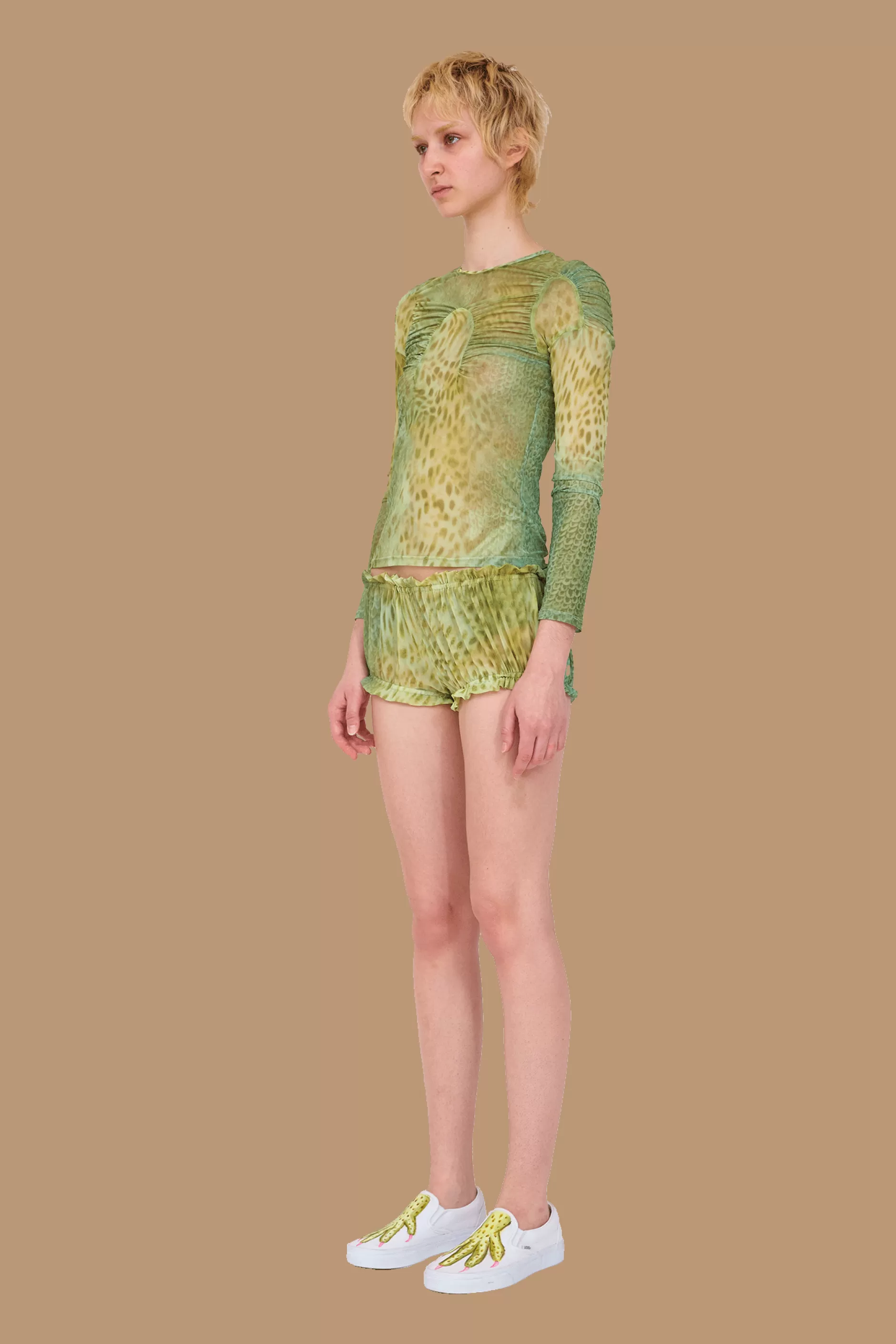 Collina Strada - Shorty Lézard Vert Élan Printanier | Coupe Fluide Tissu Respirant - Édition Limitée Printemps 2024 (Tonic Vert)