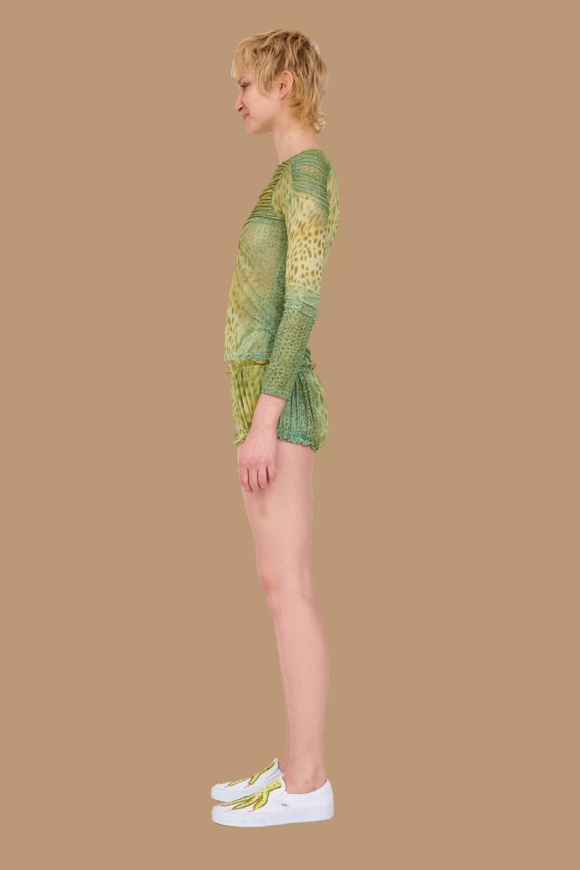 Collina Strada - Shorty Lézard Vert Élan Printanier | Coupe Fluide Tissu Respirant - Édition Limitée Printemps 2024 (Tonic Vert)