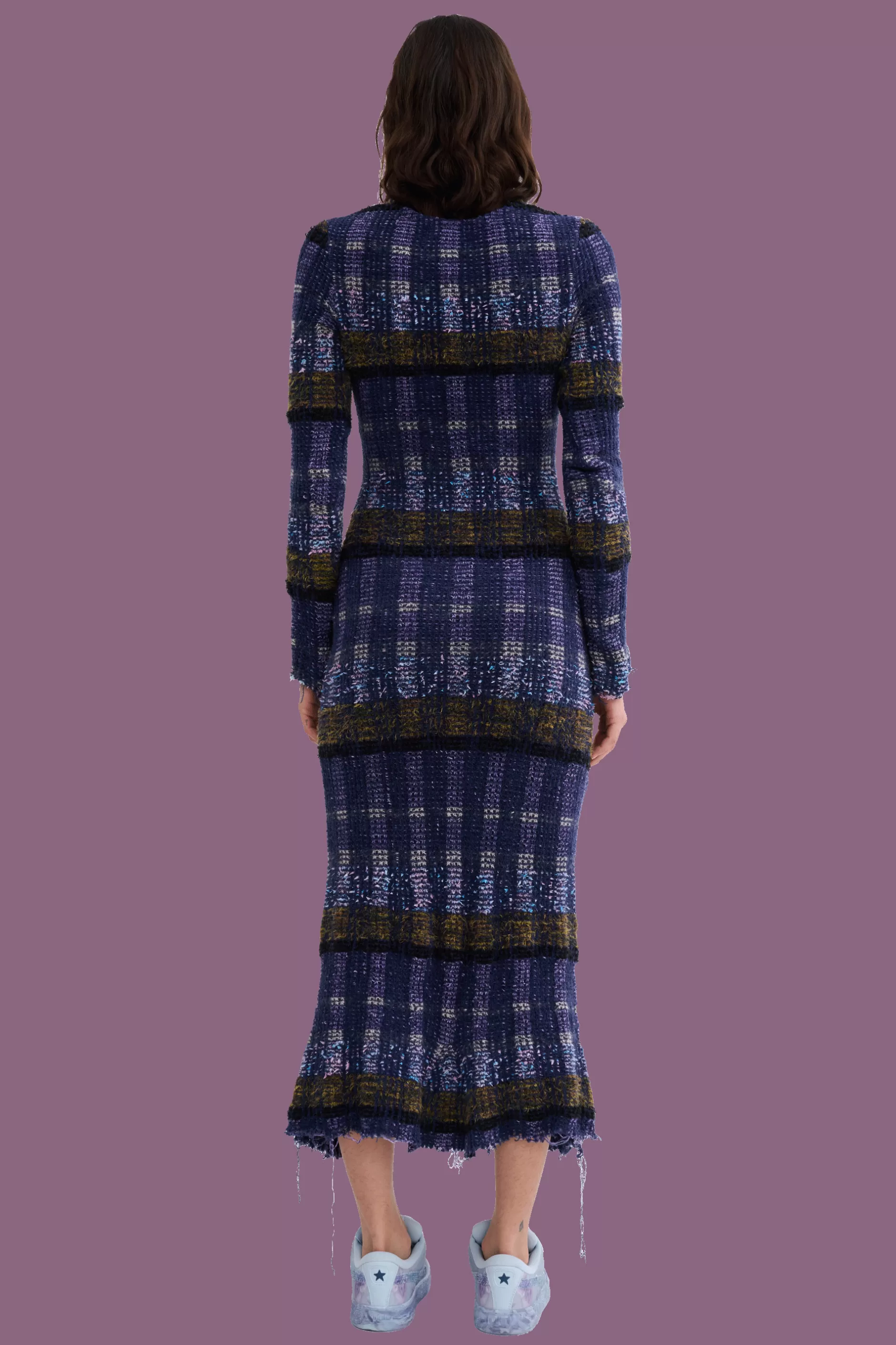 Collina Strada - Robe Yuri élégante à carreaux violets | Style unique et prix abordable